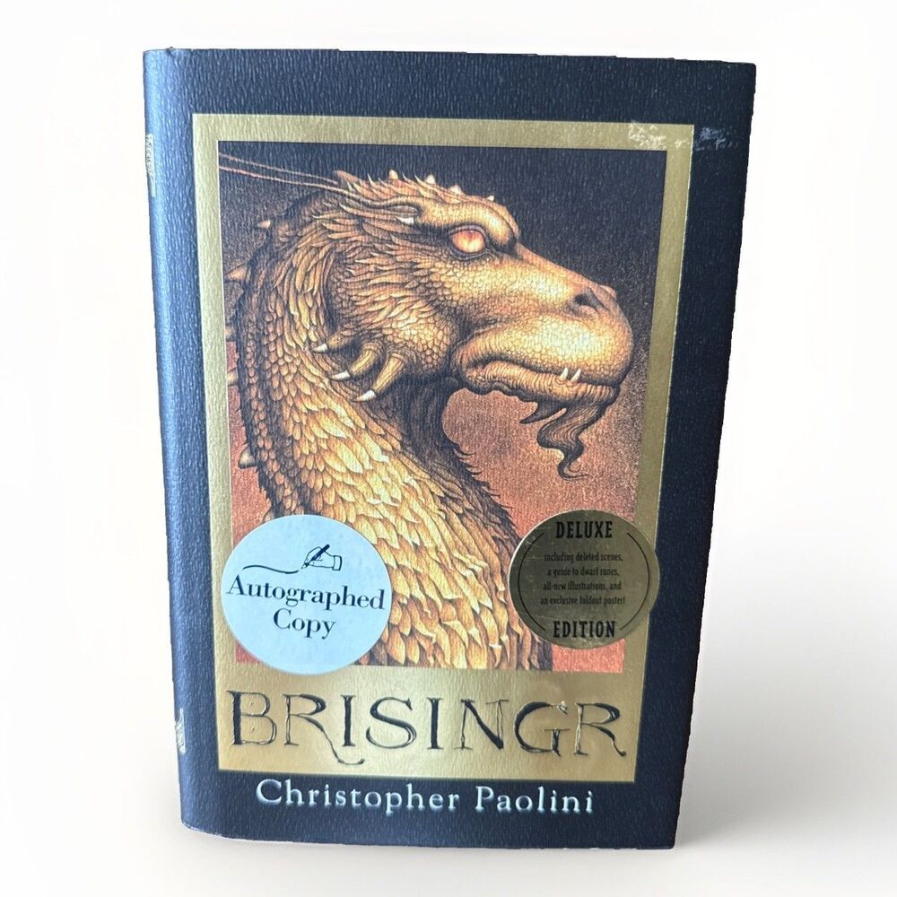 Signed Christopher Paolini Brisingr Deluxe Edition 1st Print HCDJ Foldout Poster